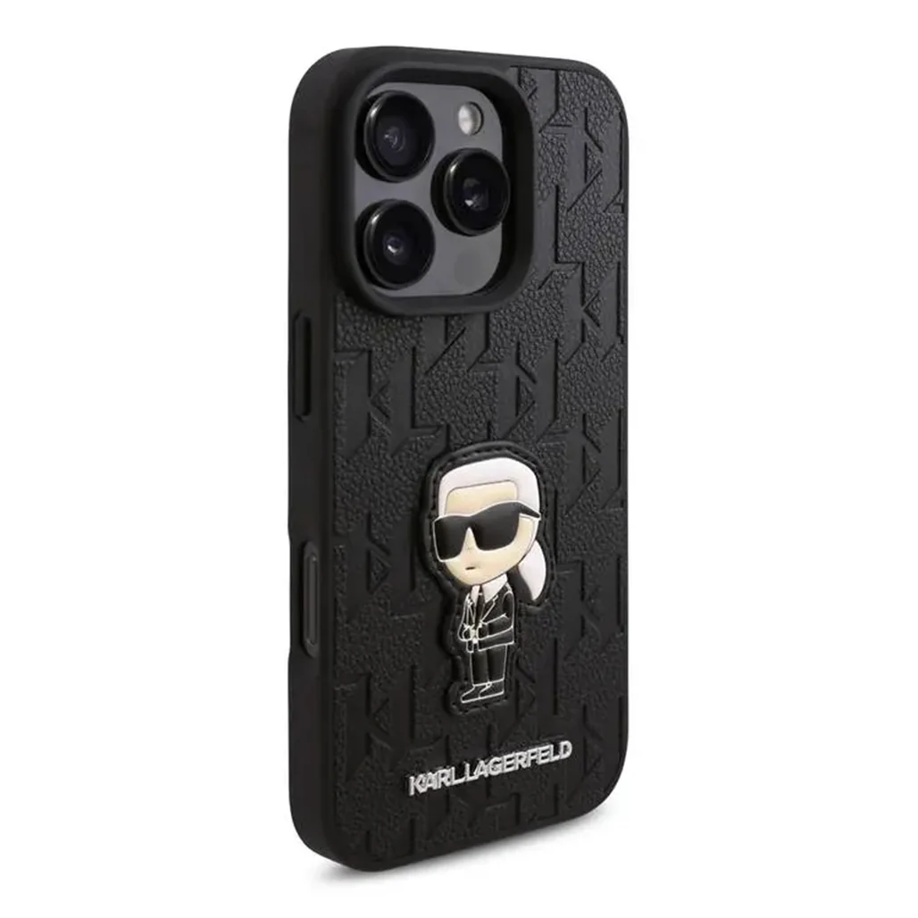 Karl Lagerfeld PU Monogram Karl Patch Hard Case for iPhone 16 Pro – Stylish Protection with Anti-Scratch Surface - Image 3