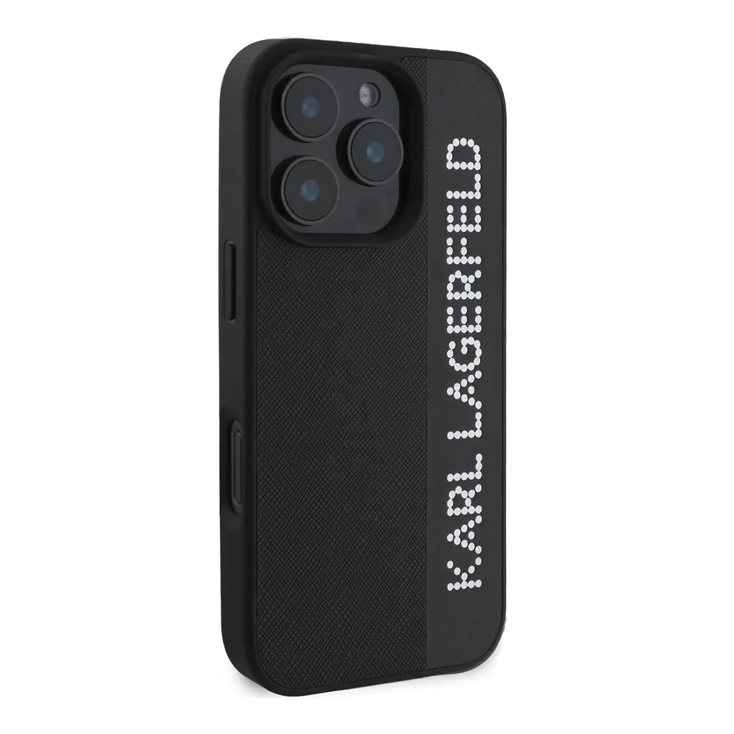Karl Lagerfeld Saffiano Leather Hard Case for iPhone 16 Pro - Premium Protection with Iconic Elongated Logo Design - Image 6