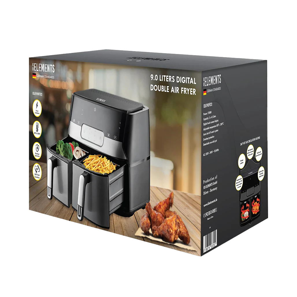 KB Elements ELK90FD2 - Dual Basket Digital Air Fryer 9L - Image 7