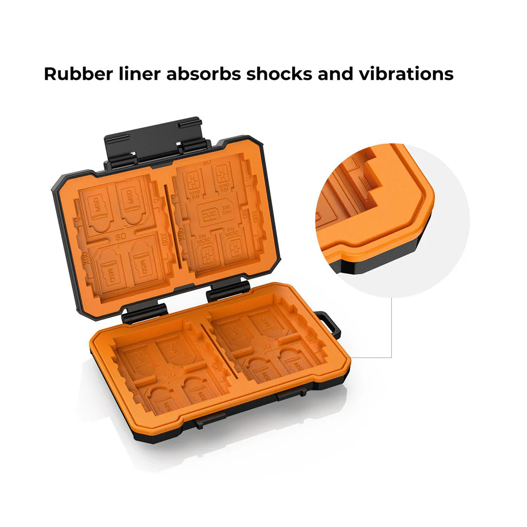 K&F Concept Memory Card Case – 25-Slot Shockproof Storage for SD, CF, CFexpress, Micro SD, SIM Cards - Image 4