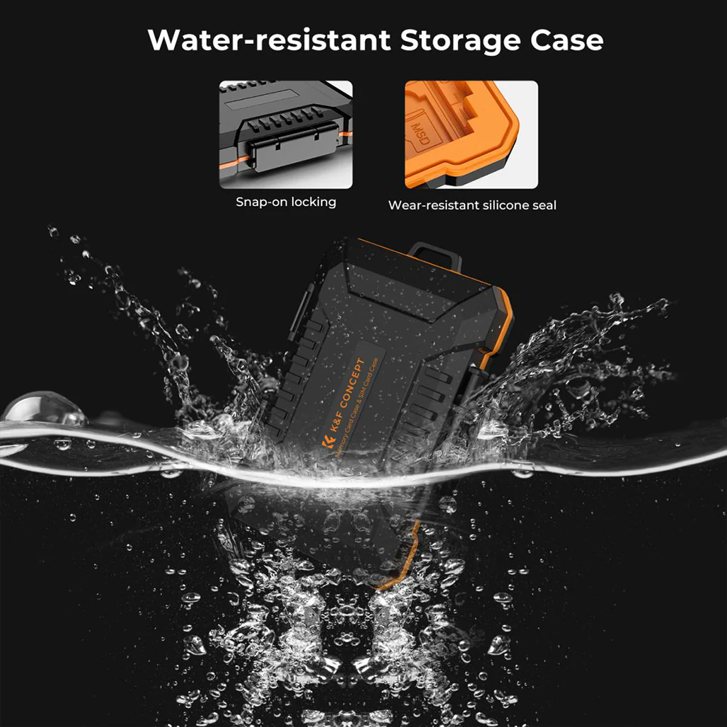 K&F Concept Memory Card Case – 25-Slot Shockproof Storage for SD, CF, CFexpress, Micro SD, SIM Cards - Image 5
