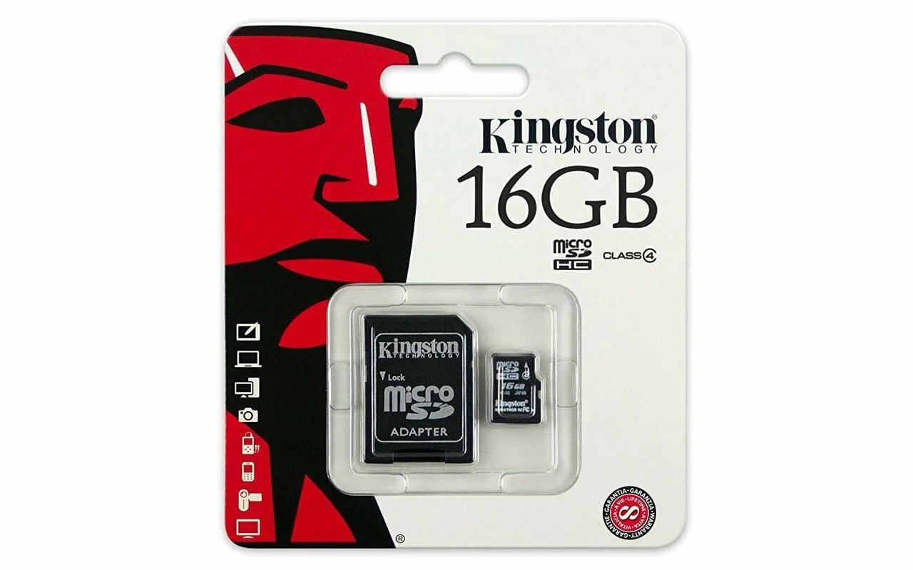 Kingston 16GB Class 4 MicroSDHC Flash Card with SD Adapter | SDC4-16GB - Image 3