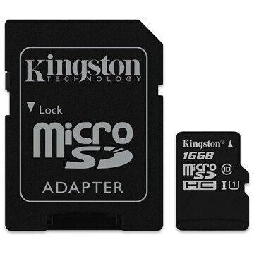 Kingston microSDHC Memory Card with SD Adapter – Class 10, UHS Class I