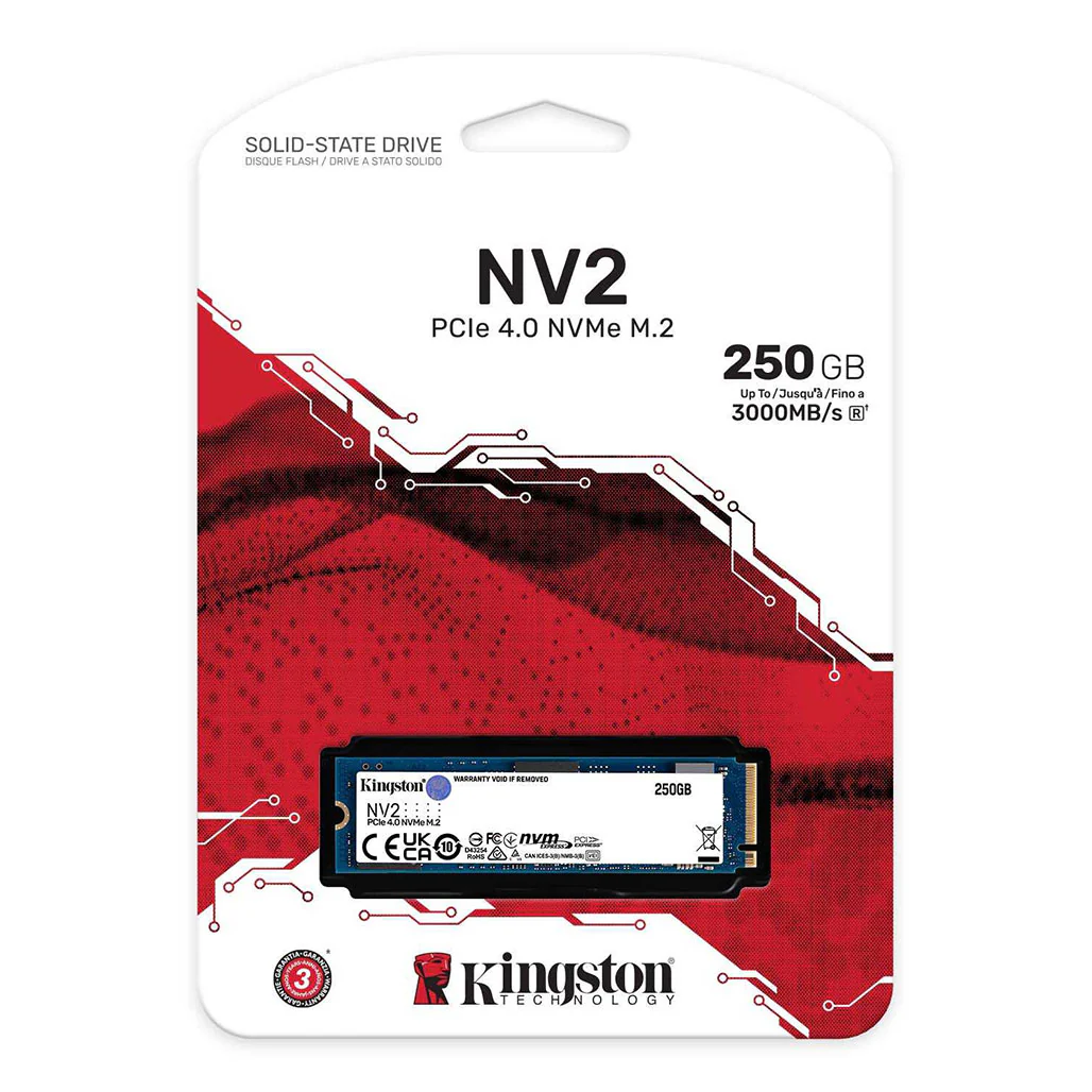 Kingston NV2 PCIe 4.0 250GB NVMe SSD – High-Speed Storage Solution for Compact Systems