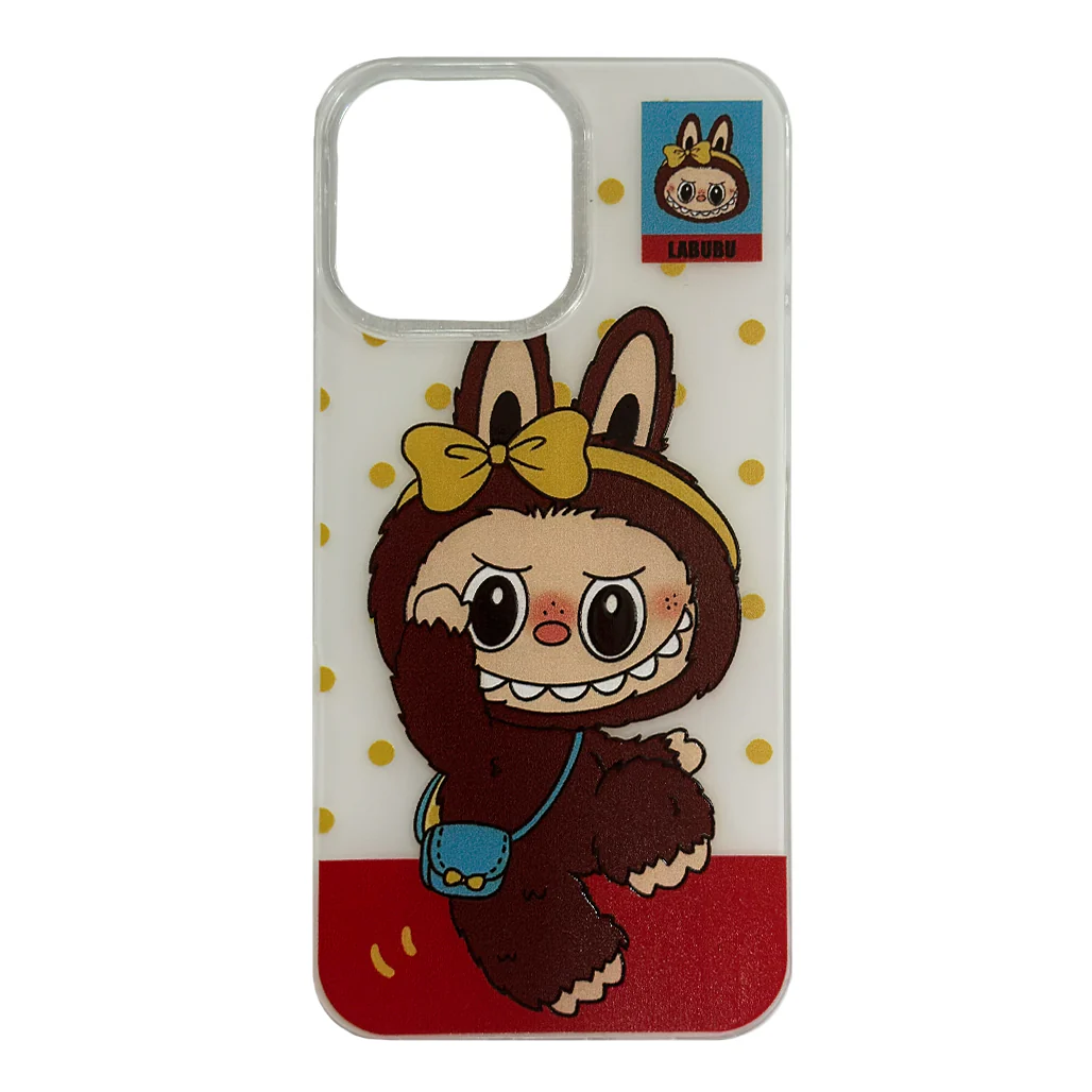 Labubu Shockproof Case for iPhone 16 Pro Max – UV Painted PC Cover with Phone Socket Holder - Image 2