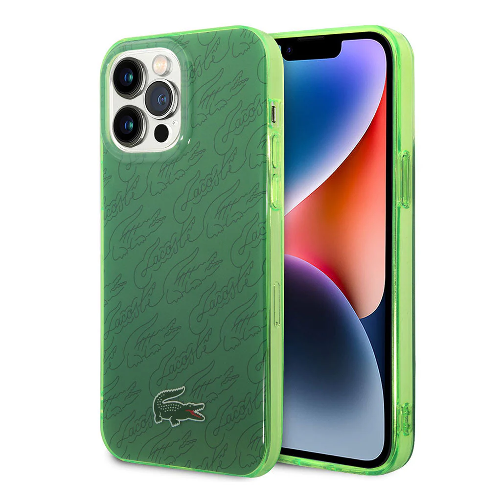 Lacoste Hard Case IML Double Layer & Dyed Bumper Signature Pattern for iPhone 14 Pro Max - Image 2