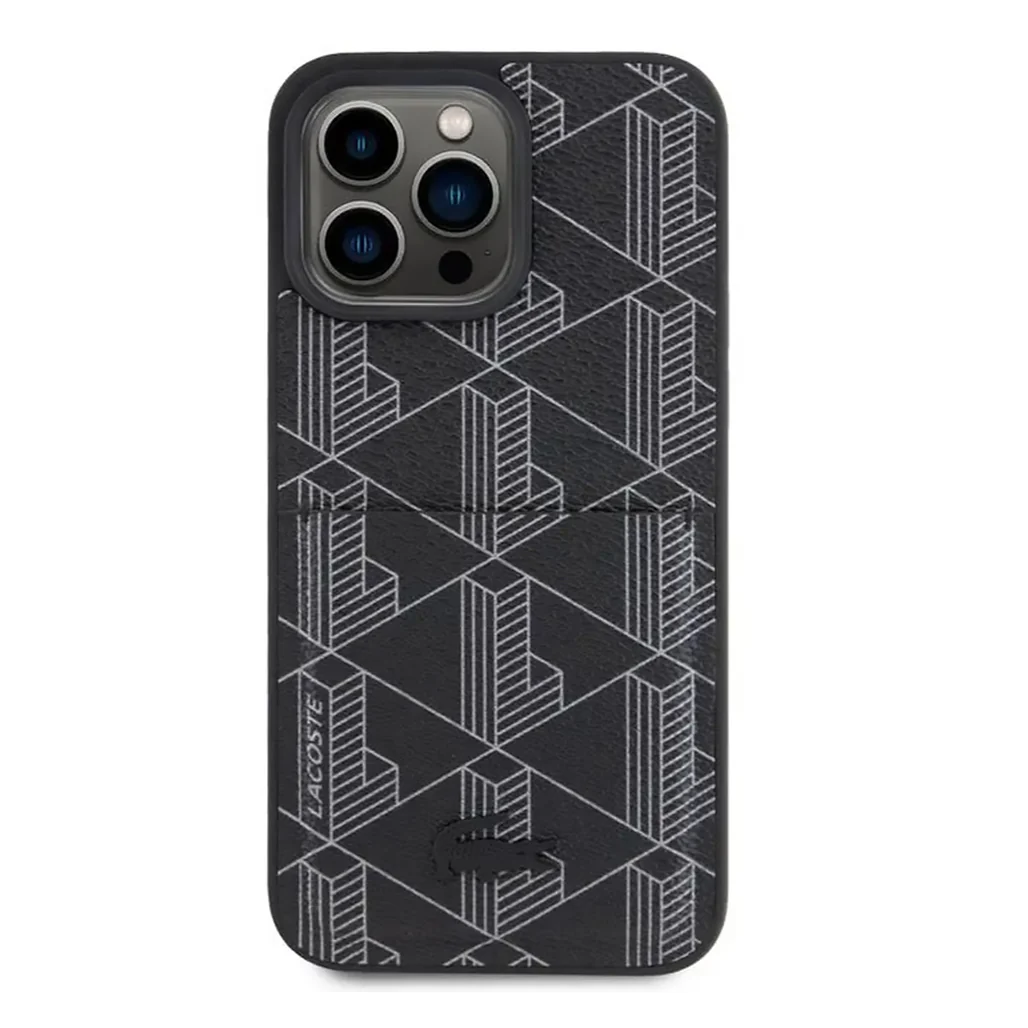 Lacoste iPhone 15 Pro with Card Slot - The Blend Monogram - Black
