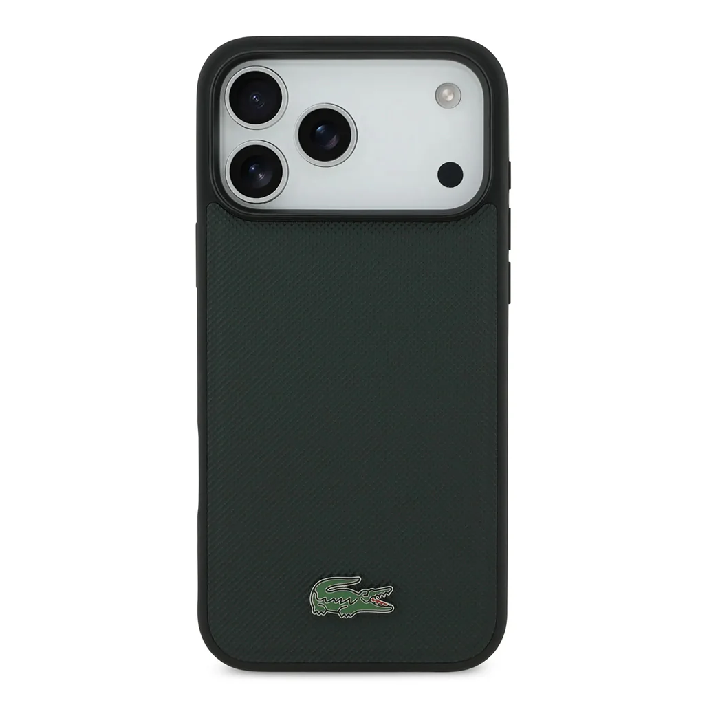 Lacoste MagSafe PU Leather Hard Case with Iconic Petit Piqué Logo for iPhone 17 Pro