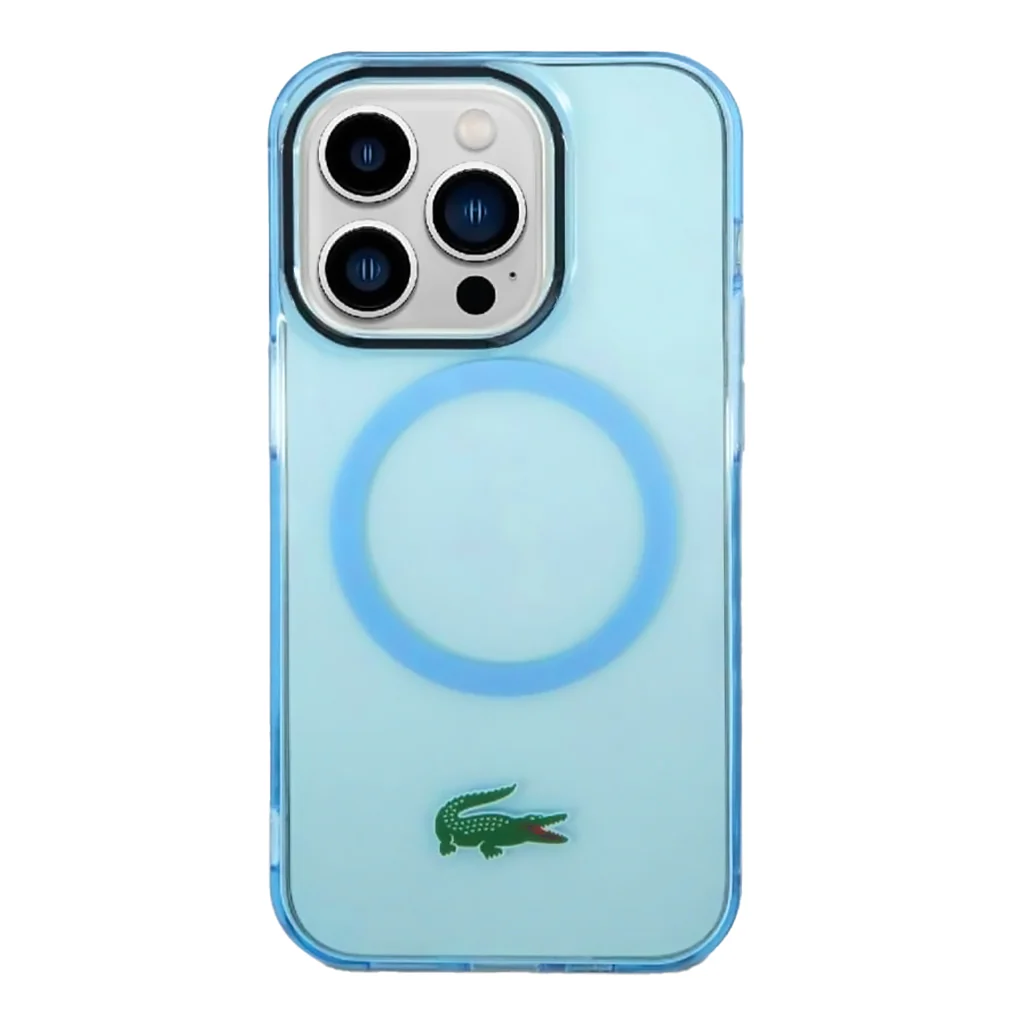 Lacoste MagSafe Transparent Case for iPhone 15 Pro - Blue - Image 3