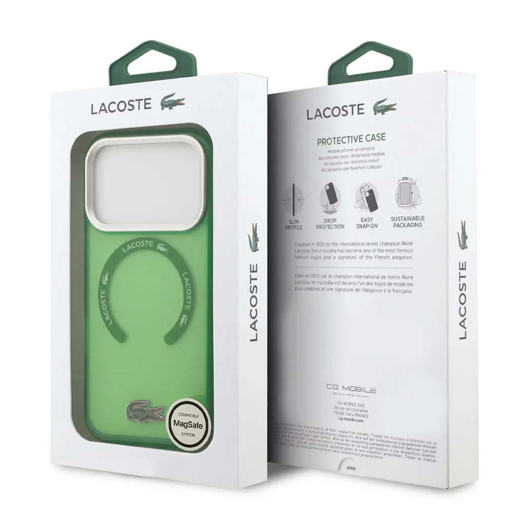 Lacoste MagSafe Transparent TPU+PC Case with Frosted Finish for iPhone 17 Pro - Image 16