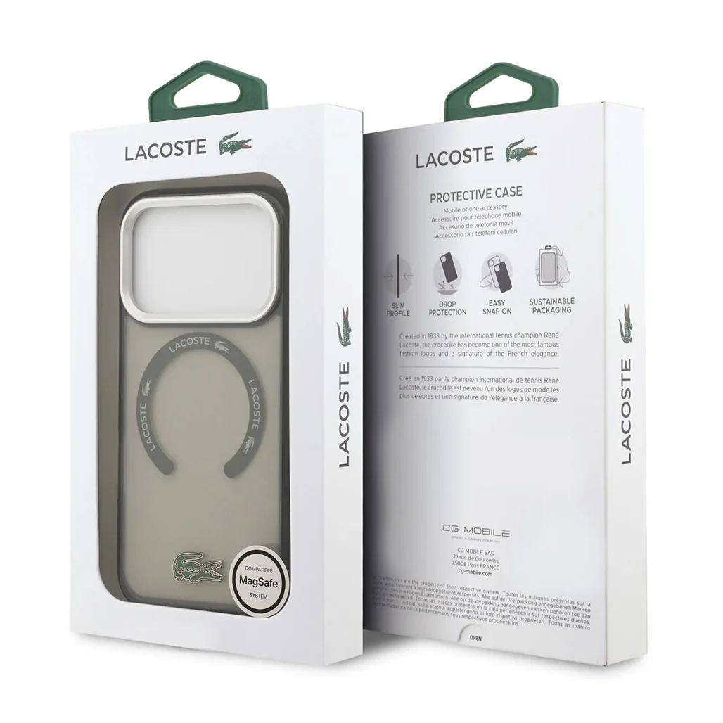 Lacoste MagSafe Transparent TPU+PC Case with Frosted Finish for iPhone 17 Pro - Image 17