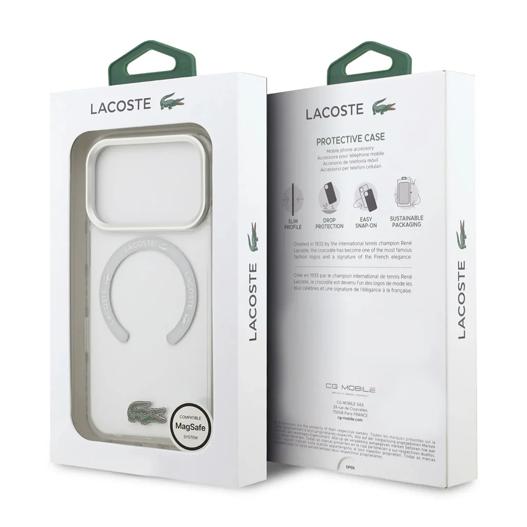Lacoste MagSafe Transparent TPU+PC Case with Frosted Finish for iPhone 17 Pro - Image 32