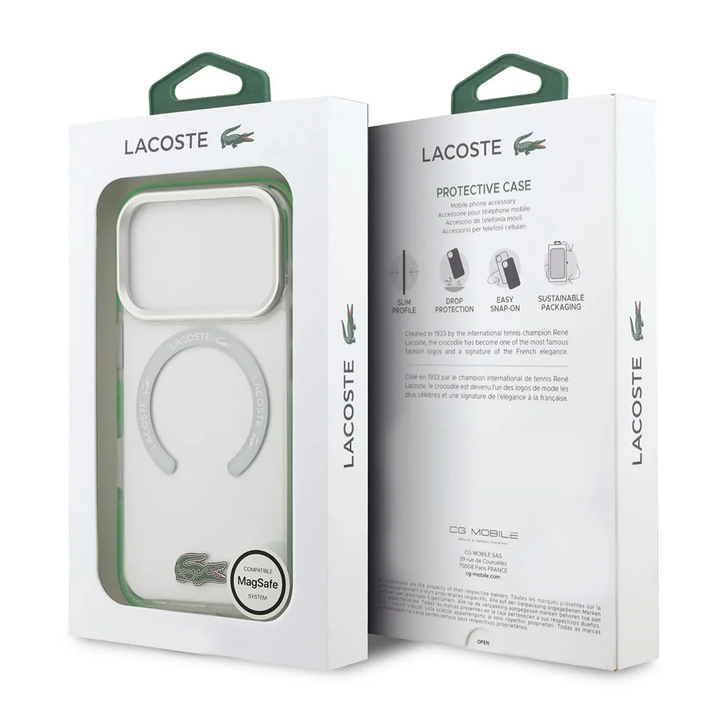 Lacoste MagSafe Transparent TPU+PC Case with Frosted Finish for iPhone 17 Pro - Image 8