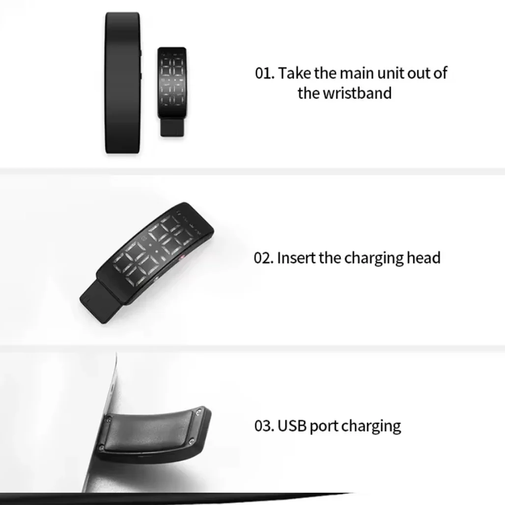 LED Fitness Tracker Wristband with Pedometer - Image 3