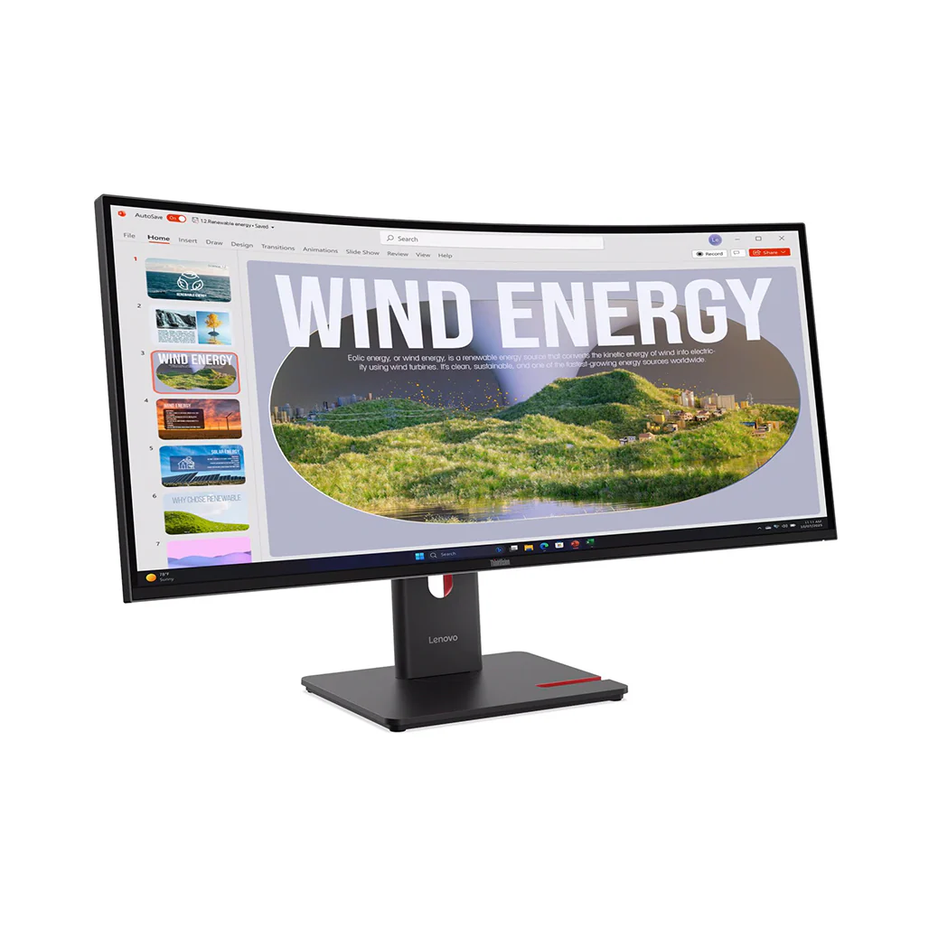 Lenovo ThinkVision T34WD-40 34" Curved WQHD Ultrawide Monitor - Image 2
