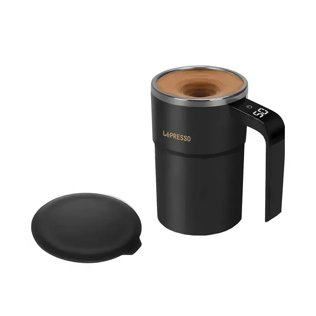 LePresso Auto Magnetic Stirring Cup – 380ml Self-Stirring, Rechargeable Stainless Steel Cup with Touch Control & Patented Design - Image 2