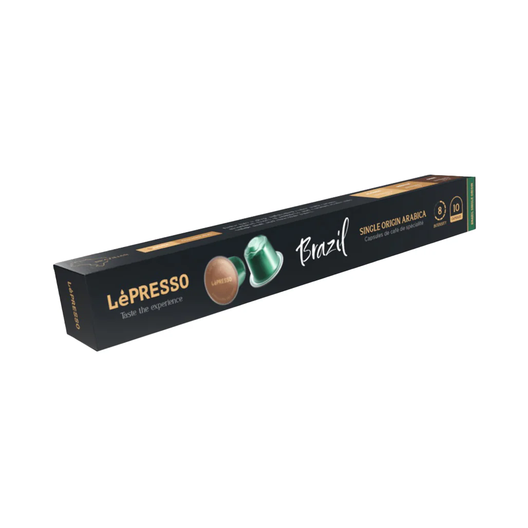 LePresso Brazil Single Origin Arabica Coffee Capsules - 10pc, 100% Brazilian Arabica, Intensity 8 - Image 2