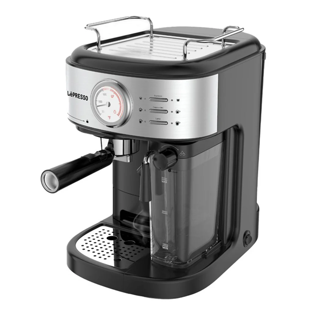 LePresso Coffee Machine – 20 Bar Pressure Pump, Capsule Filter, Milk Froth Nozzle – 1.7L Water Tank, 1050-1250W – Black - Image 2