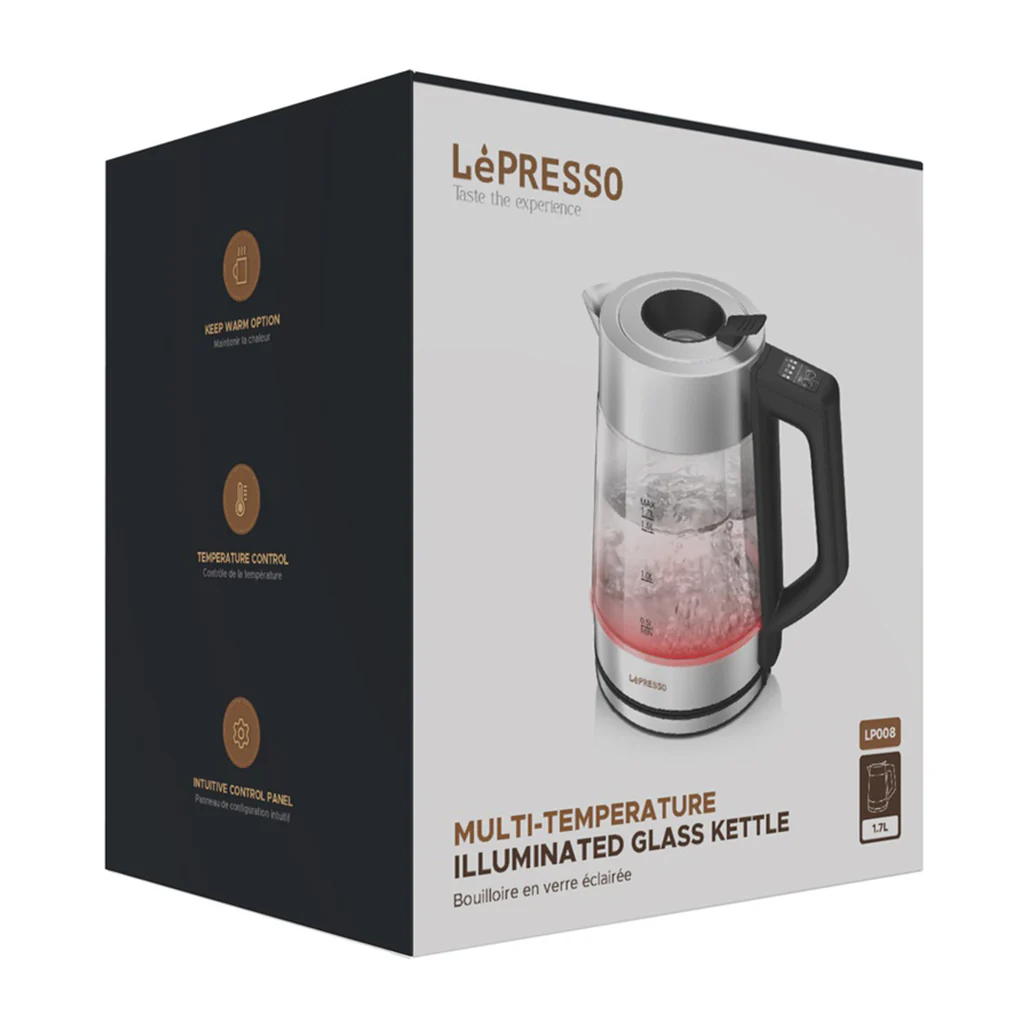 LePresso Multi-Temperature Illuminated Glass Kettle 1.7L - Image 3