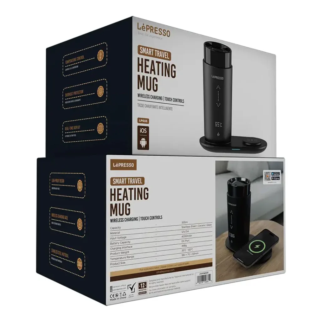 Lepresso Smart Travel Heating Mug – Temperature-Controlled Coffee Mug with Wireless Charging - Image 4