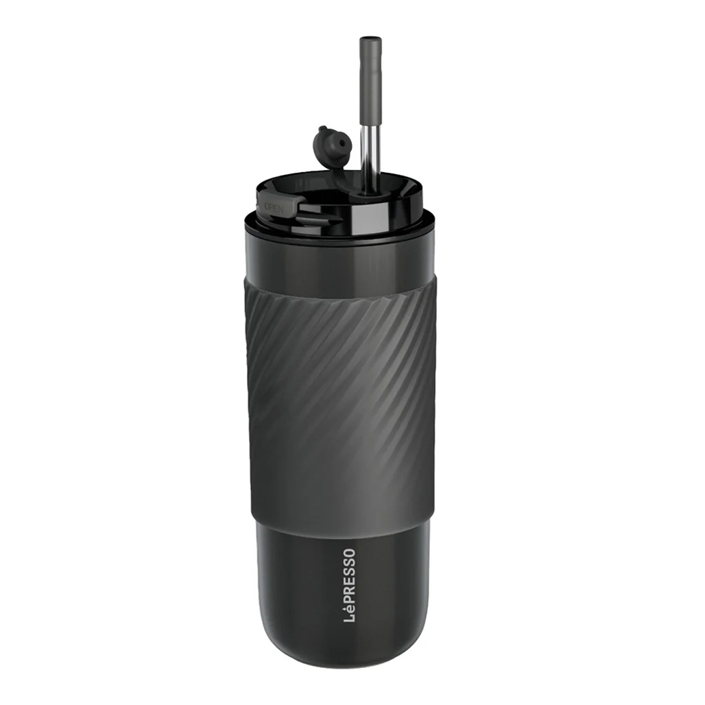 Lepresso Thermal Tumbler with Infusion Filter - 520ml Stainless Steel Insulated Bottle with Reusable Straw