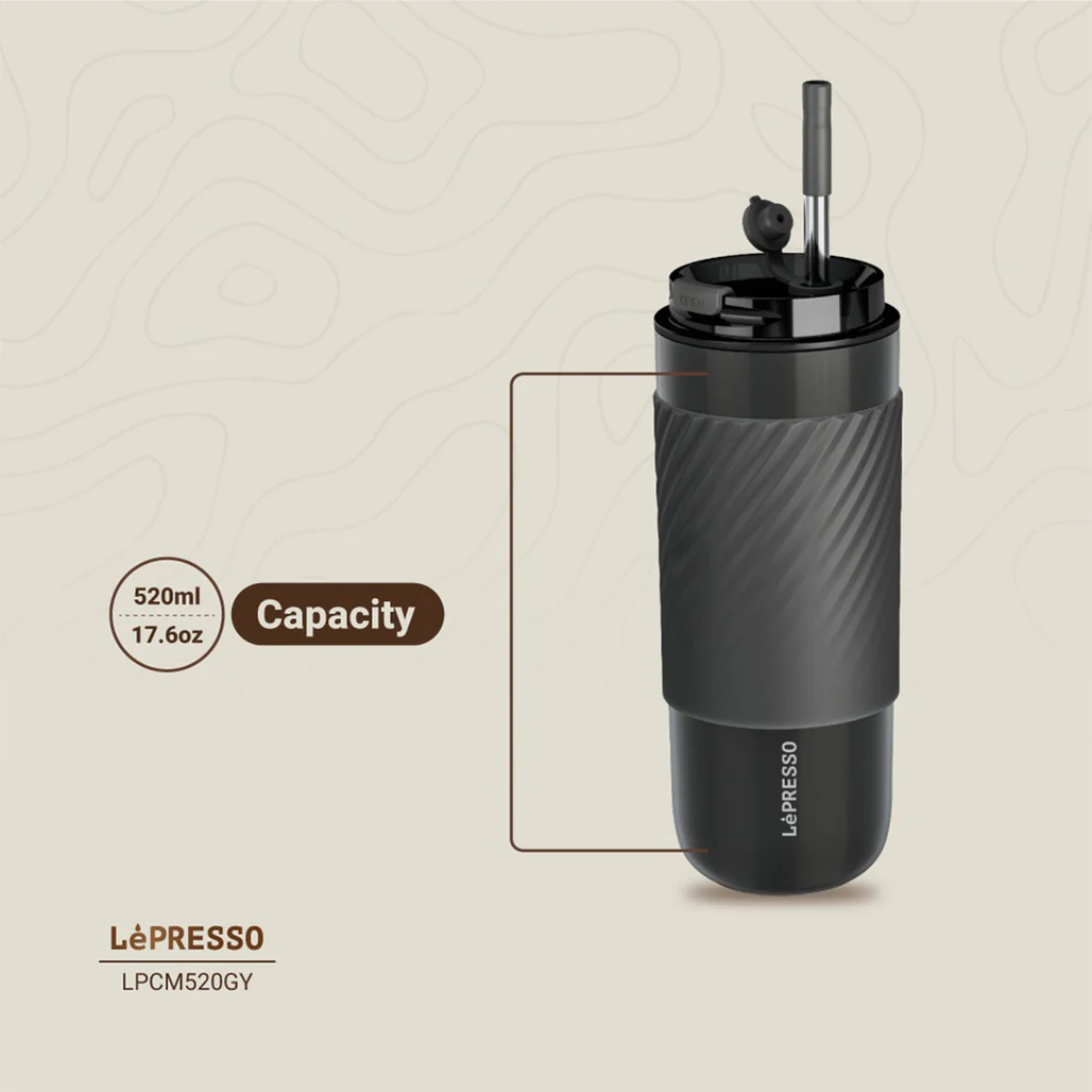 Lepresso Thermal Tumbler with Infusion Filter - 520ml Stainless Steel Insulated Bottle with Reusable Straw - Image 7