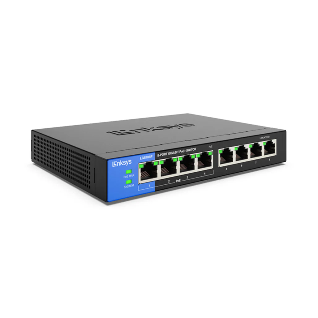 Linksys LGS108P - 8-Port Gigabit Unmanaged PoE+ Switch with 50W Power Budget - Image 3