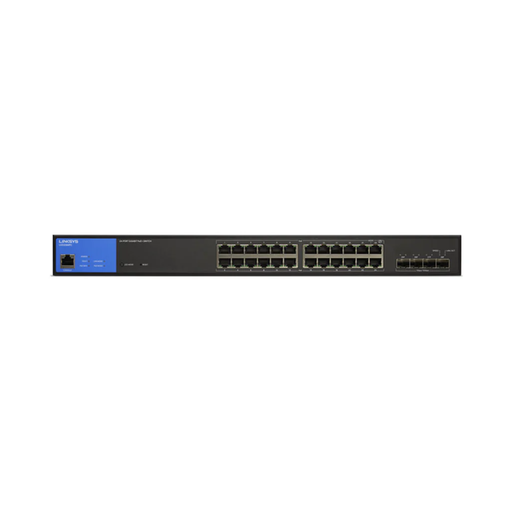 Linksys LGS328MPC-EU - 24-Port Managed Gigabit PoE+ Switch with 4 10G SFP+ Uplinks