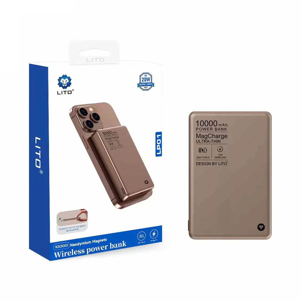 LITO LP01 10000mAh Magnetic Wireless Power Bank – Fast Charging Portable Charger for iPhone & Android - Image 4