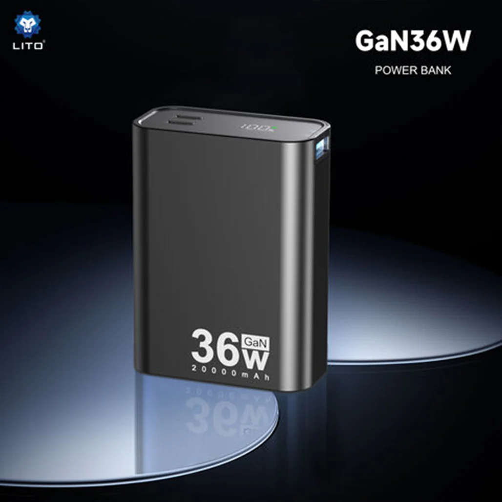 LITO LP02 20000mAh 36W GaN Power Bank – Ultra-Compact Fast Charger with PD & USB-A Dual Output - Image 2