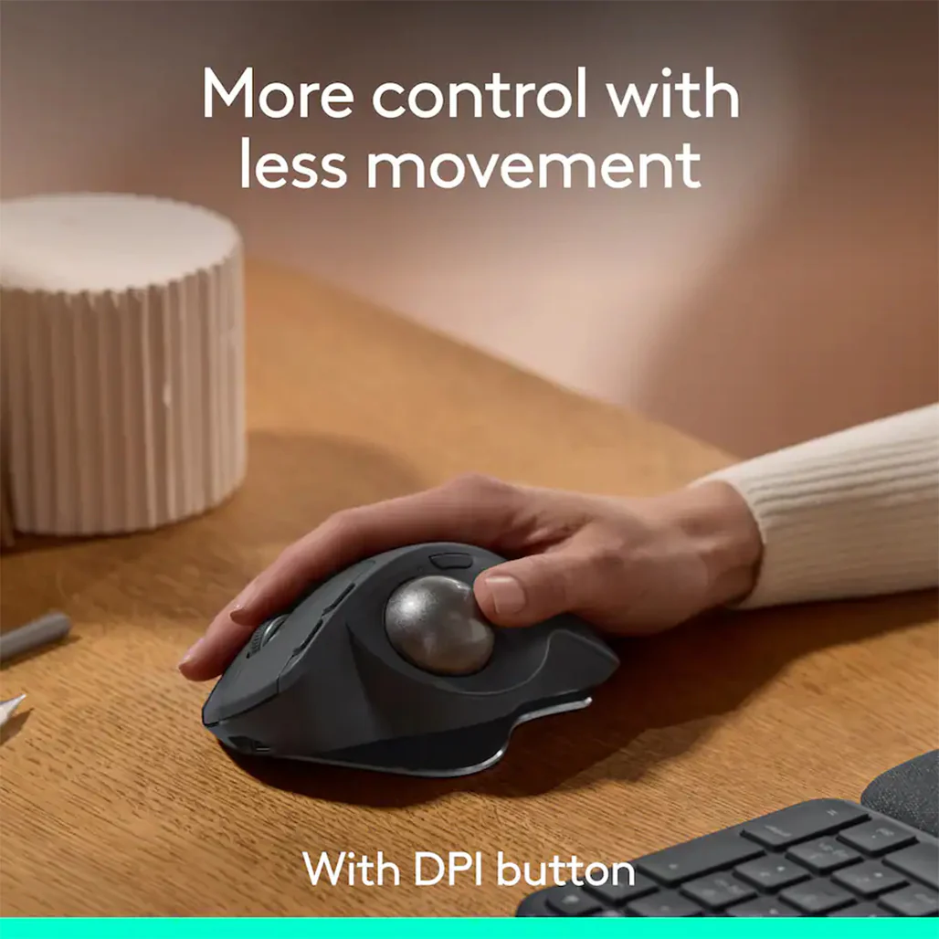 Logitech MX ERGO S PLUS Wireless Ergonomic Trackball Mouse - 910-007247 - Image 7