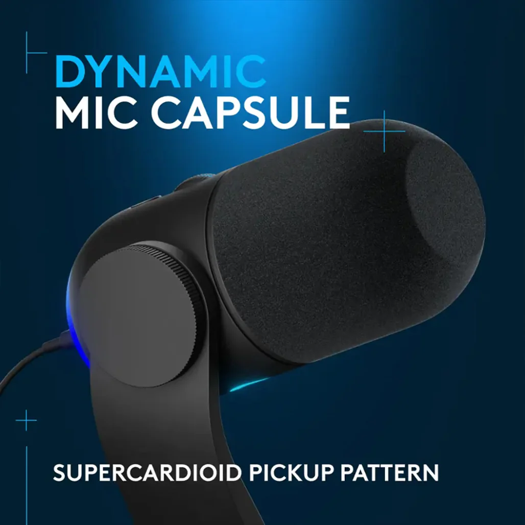 Logitech YETI GX - Dynamic USB Gaming Microphone with LIGHTSYNC RGB - 988-000567 - Image 3
