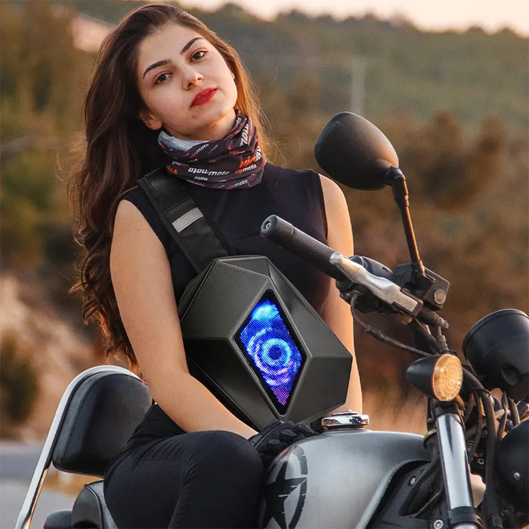 LOY LED Sling Bag - Black | Personalized LED Screen, Waterproof, Adjustable Crossbody Design - Image 5