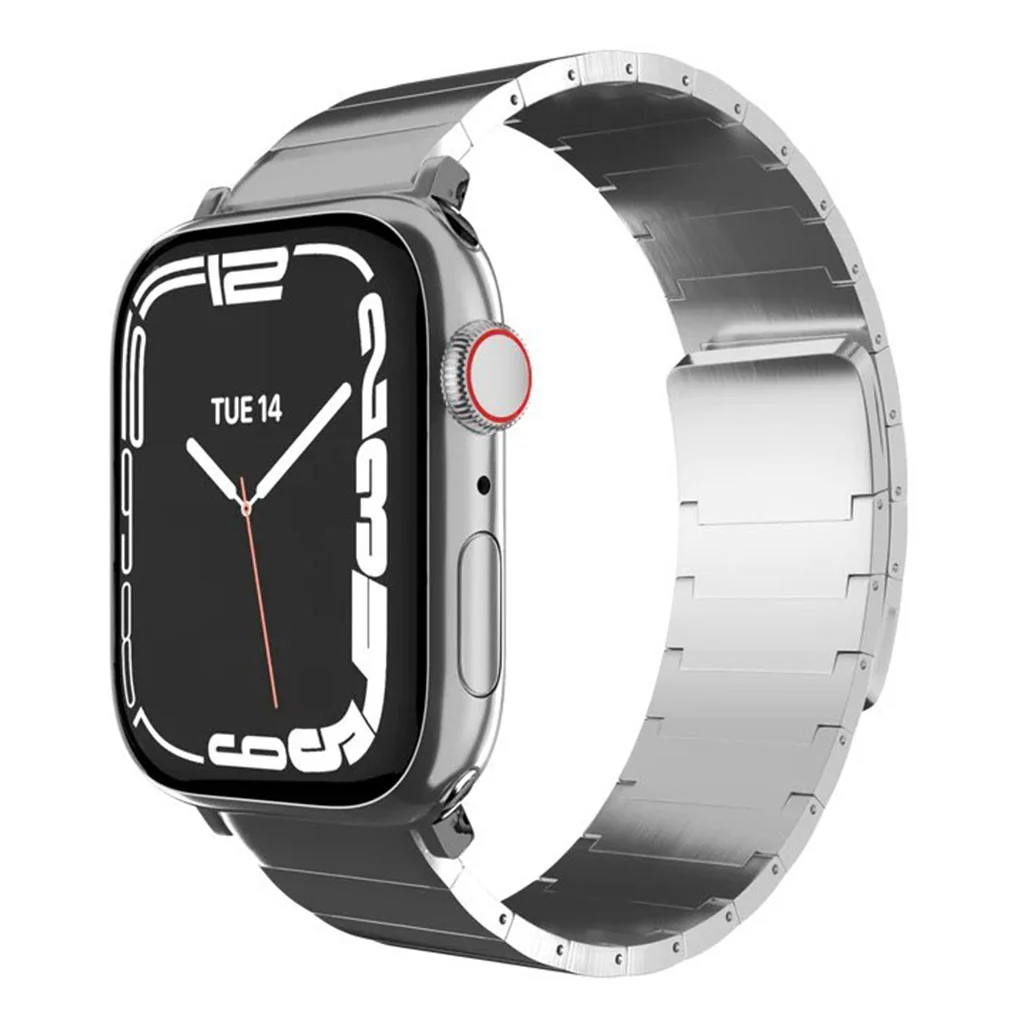 Mageasy Maestro Magnetic Stainless Steel Band for Apple Watch 42mm/44mm/45mm/49mm - Silver Chain Strap - Image 3