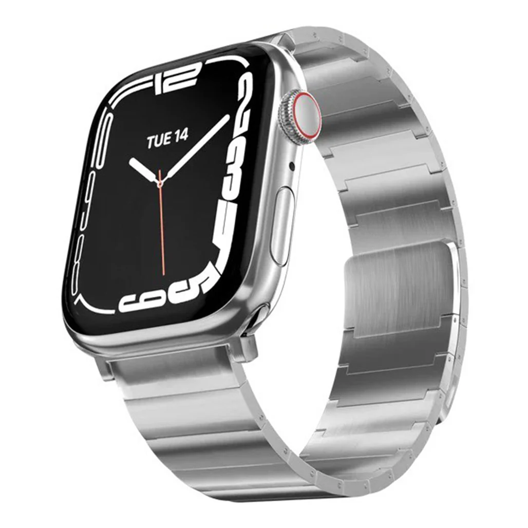 Mageasy Maestro Magnetic Stainless Steel Band for Apple Watch 42mm/44mm/45mm/49mm - Silver Chain Strap - Image 4