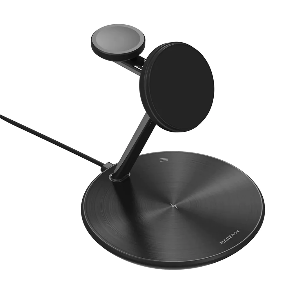 MagEasy PowerStation 5-in-1 Magnetic Wireless Charging Stand - Black - Image 4
