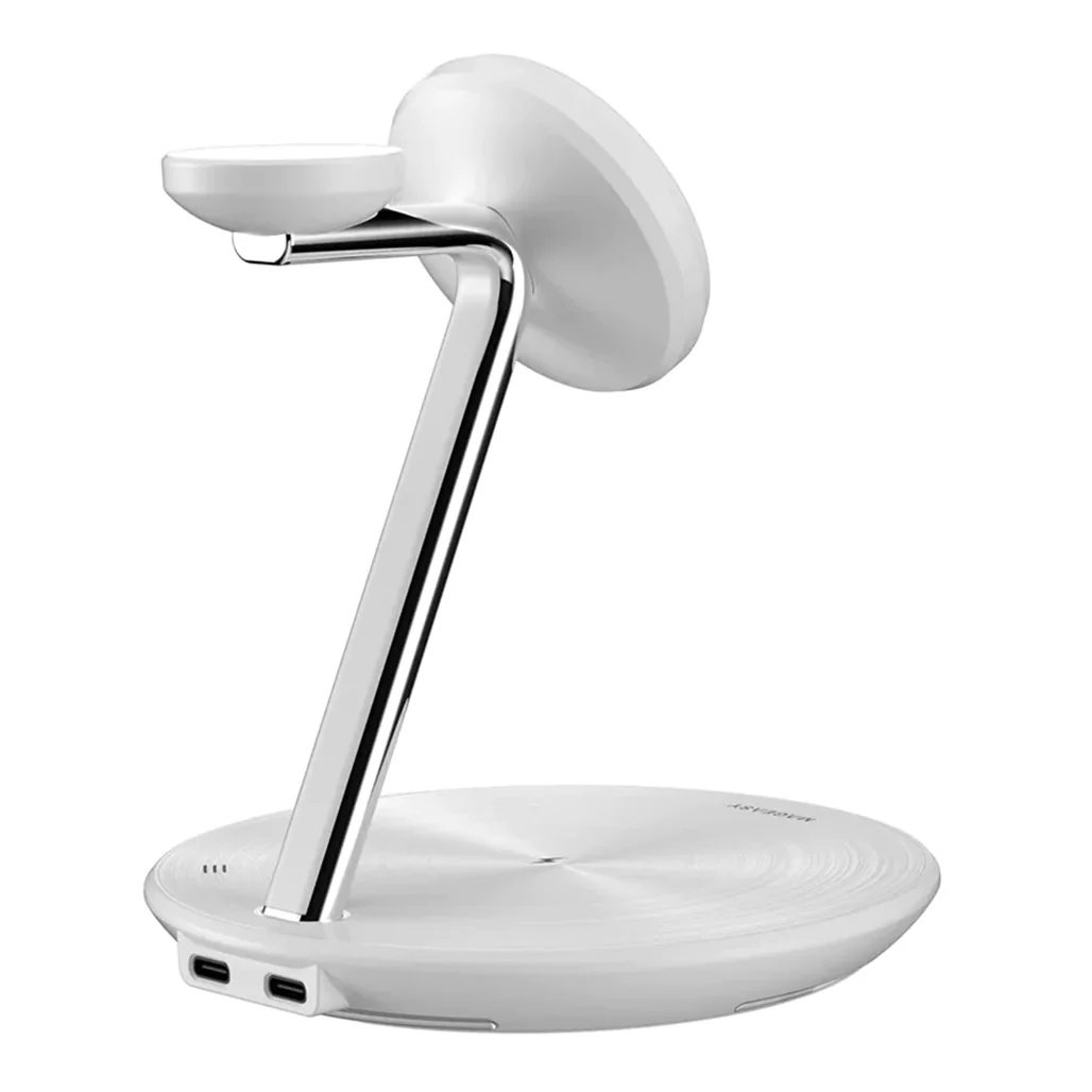 MagEasy PowerStation 5-in-1 Magnetic Wireless Charging Stand - White - Image 5