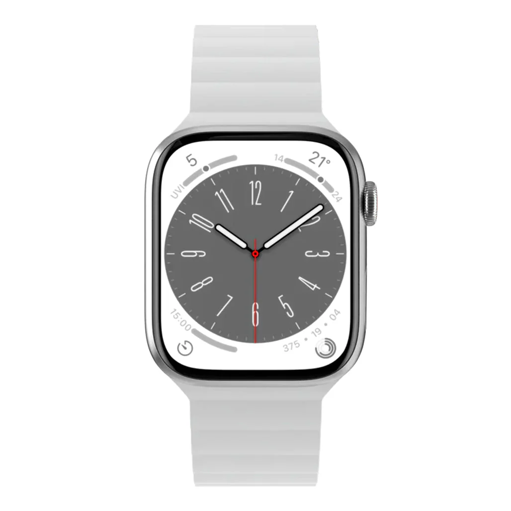 Mageasy SKIN Silicone Magnetic Apple Watch Band 38mm/40mm/41mm - White | Waterproof & Sweat-Resistant - Image 2