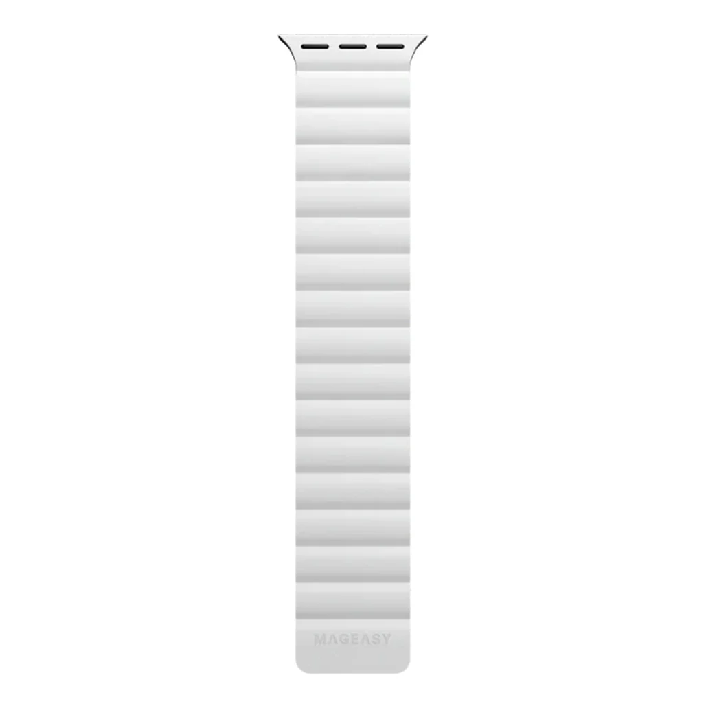 Mageasy SKIN Silicone Magnetic Apple Watch Band 44mm/45mm/49mm - White | Waterproof & Sweat-Resistant