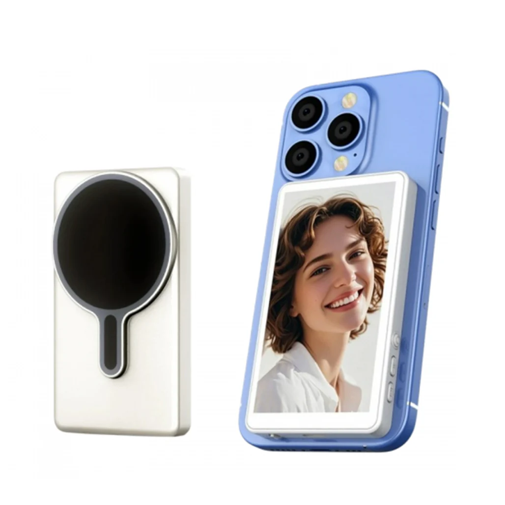Magnetic Phone Vlog Selfie Monitor Screen – 4.02" 1080P Wireless & Wired Recording, Magnetic Attachment, Real-Time Display for Rear Camera Selfies, Vlogging, Live Streaming, and TikTok – Compatible with iPhone