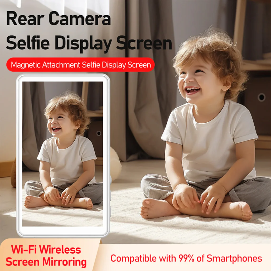 Magnetic Phone Vlog Selfie Monitor Screen – 4.02" 1080P Wireless & Wired Recording, Magnetic Attachment, Real-Time Display for Rear Camera Selfies, Vlogging, Live Streaming, and TikTok – Compatible with iPhone - Image 17