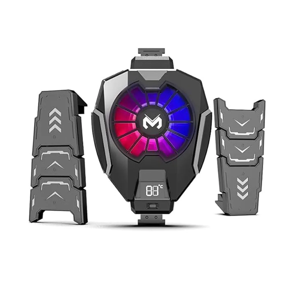 MEMO DL05 Tablet Cooler with LED Temperature Display, RGB Lighting & USB-C – Universal Fit for iPad and Tablets