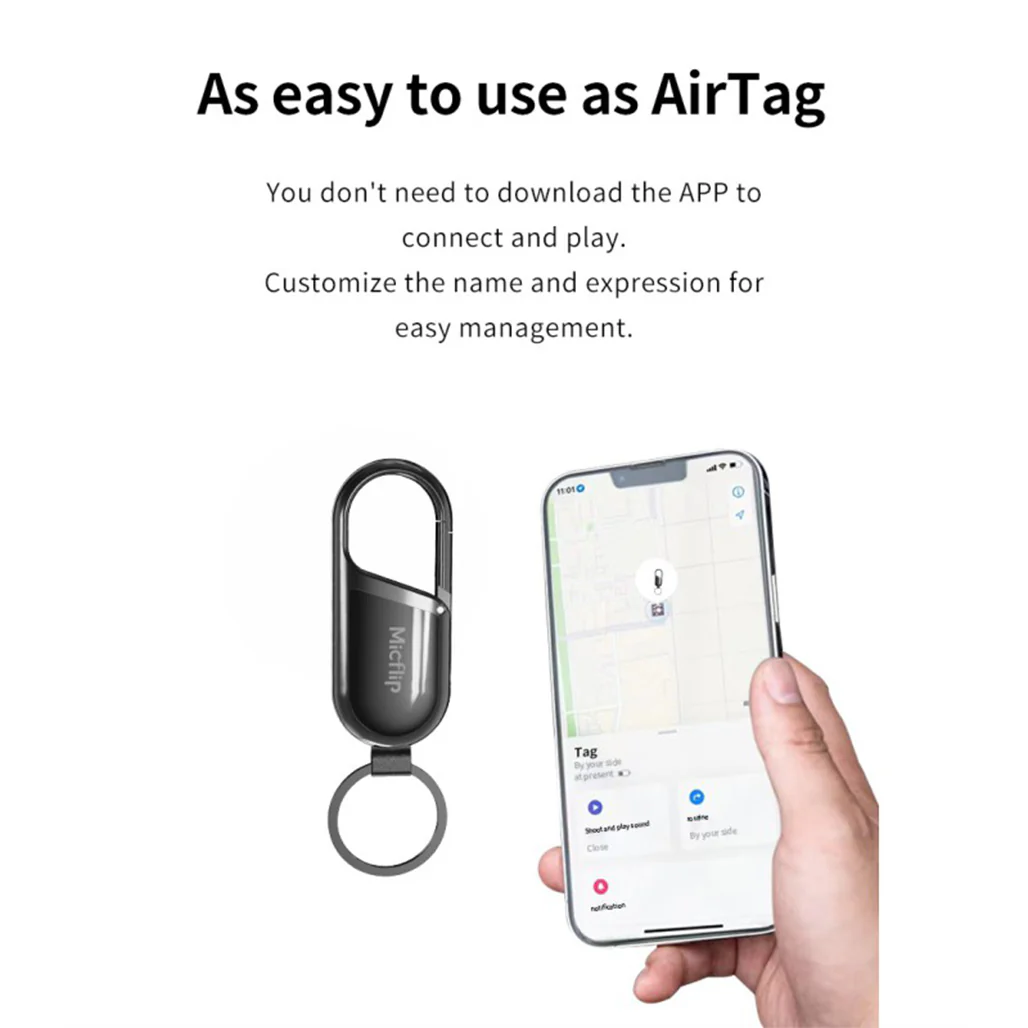 MicFlip Apple FindMy Certificated, Global Positioning IP65 Waterproof Keychain - Image 3