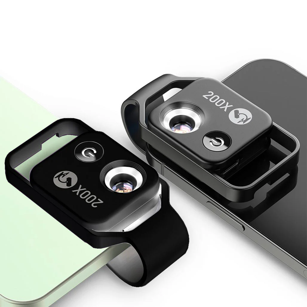 Apexel 200X Magnification Microscope Lens with LED - Portable Clip-On Magnifier for Smartphones - Image 2