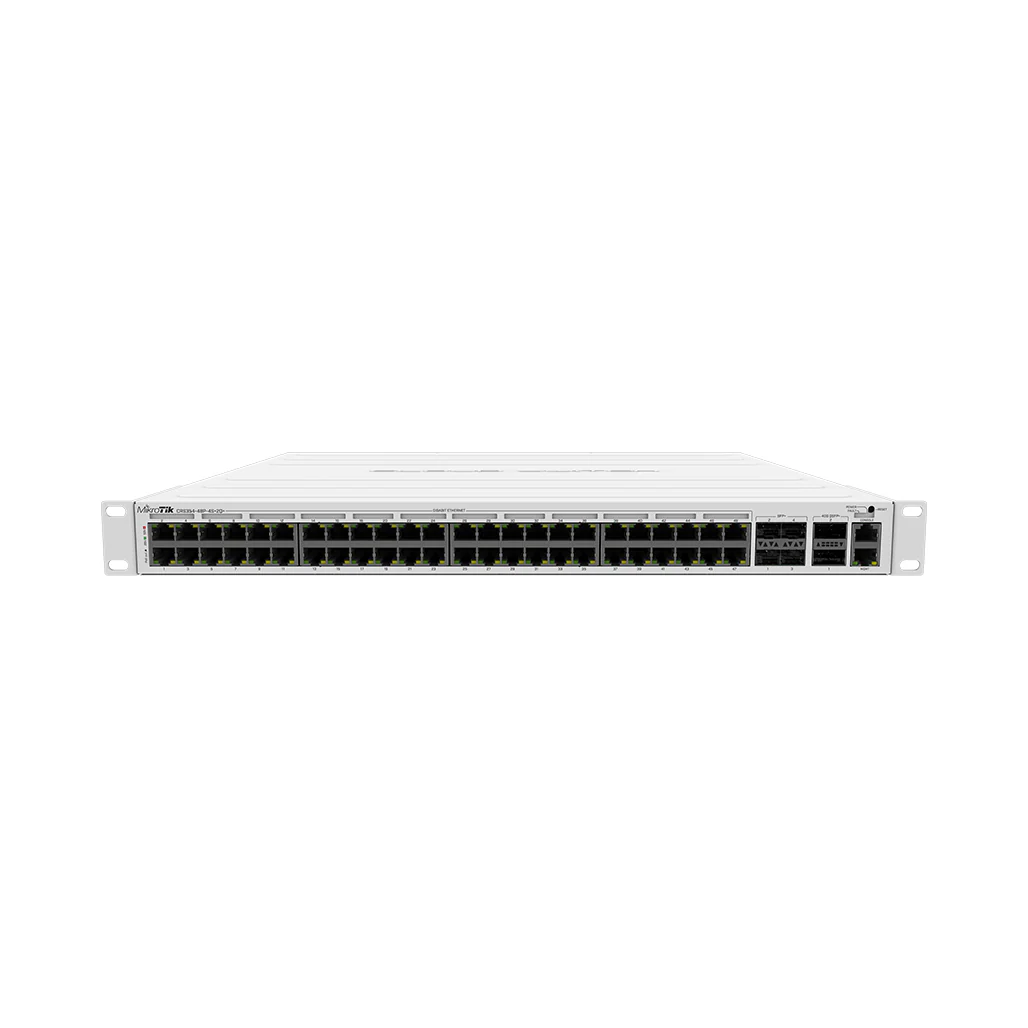 Mikrotik CRS354-48P-4S+2Q+RM Rackmount Switch | 48x 1G RJ45 Ports, 4x 10G SFP+, 2x 40G QSFP+ | 750W Power Supply