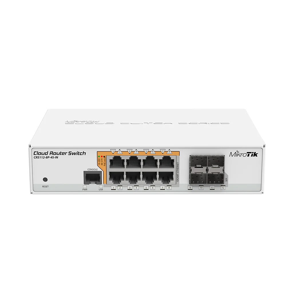 Mikrotik CRS112-8P-4S-IN | 8x Gigabit Ethernet PoE Switch with 4x SFP Ports
