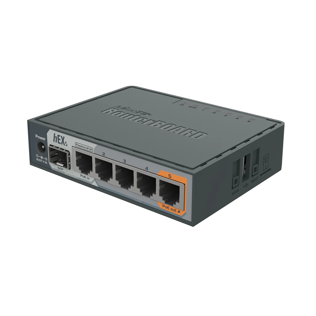 MikroTik hEX S RB760iGS - High-Performance 5-Port Gigabit Router with SFP, USB, Dual-Core 880MHz CPU, and 256MB RAM - Image 2