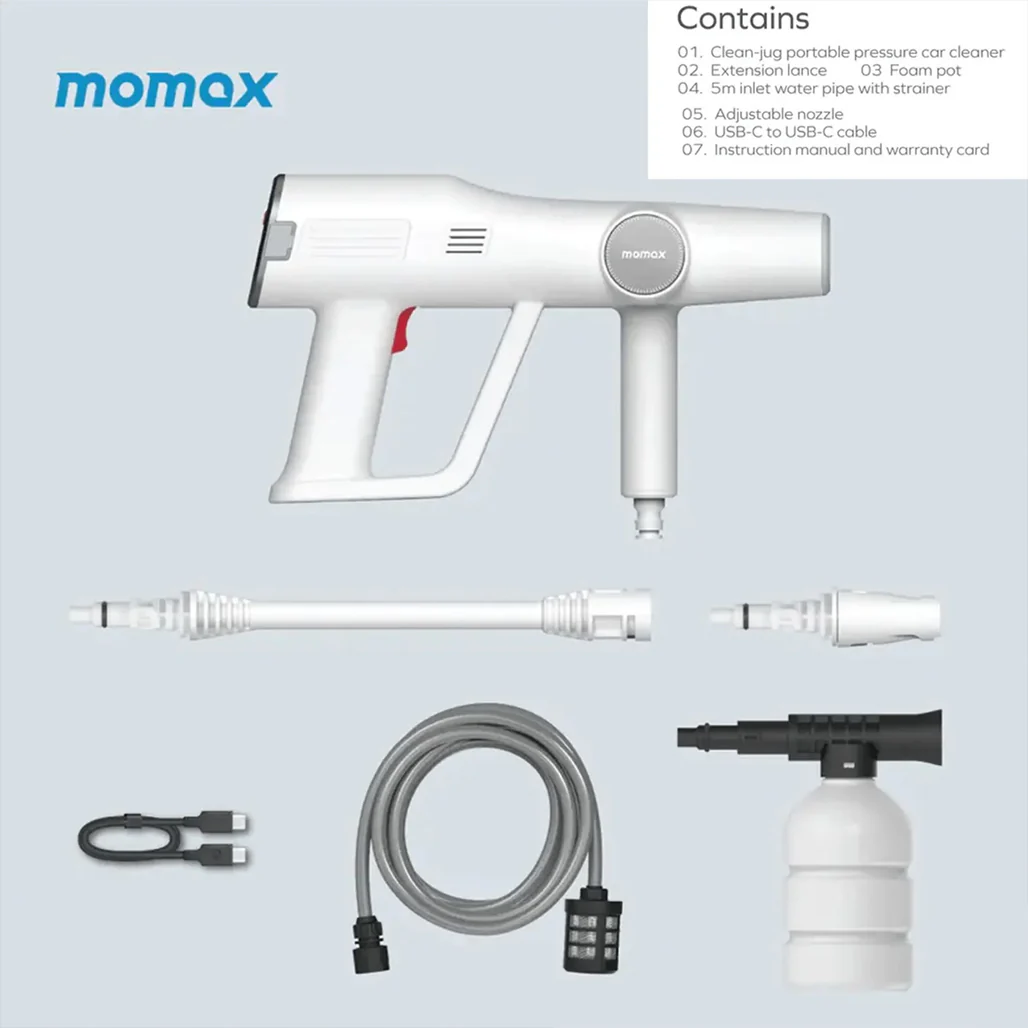 Momax Clean-Jug Portable Car Pressure Washer 15000mAh - CR8W - Image 6