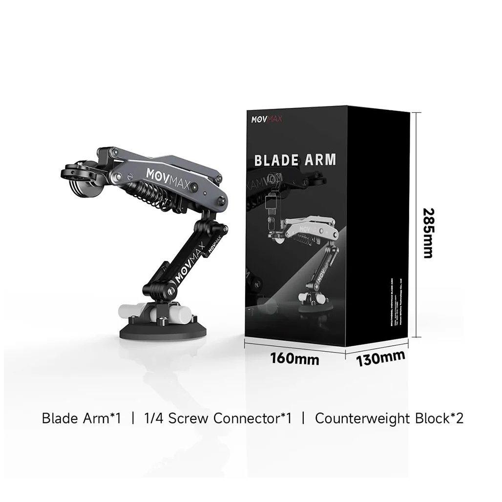 Movmax Blade Arm for DJI Pocket 3, Insta360 X4, and GoPro HERO 12 – Vibration-Reducing Mount with N2 Arm Technology & Adjustable Counterweight - Image 4