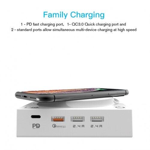 Moxom KH-62 Touch LED 40W Wireless Charger | Fast Charging & Multiple Ports - Image 3